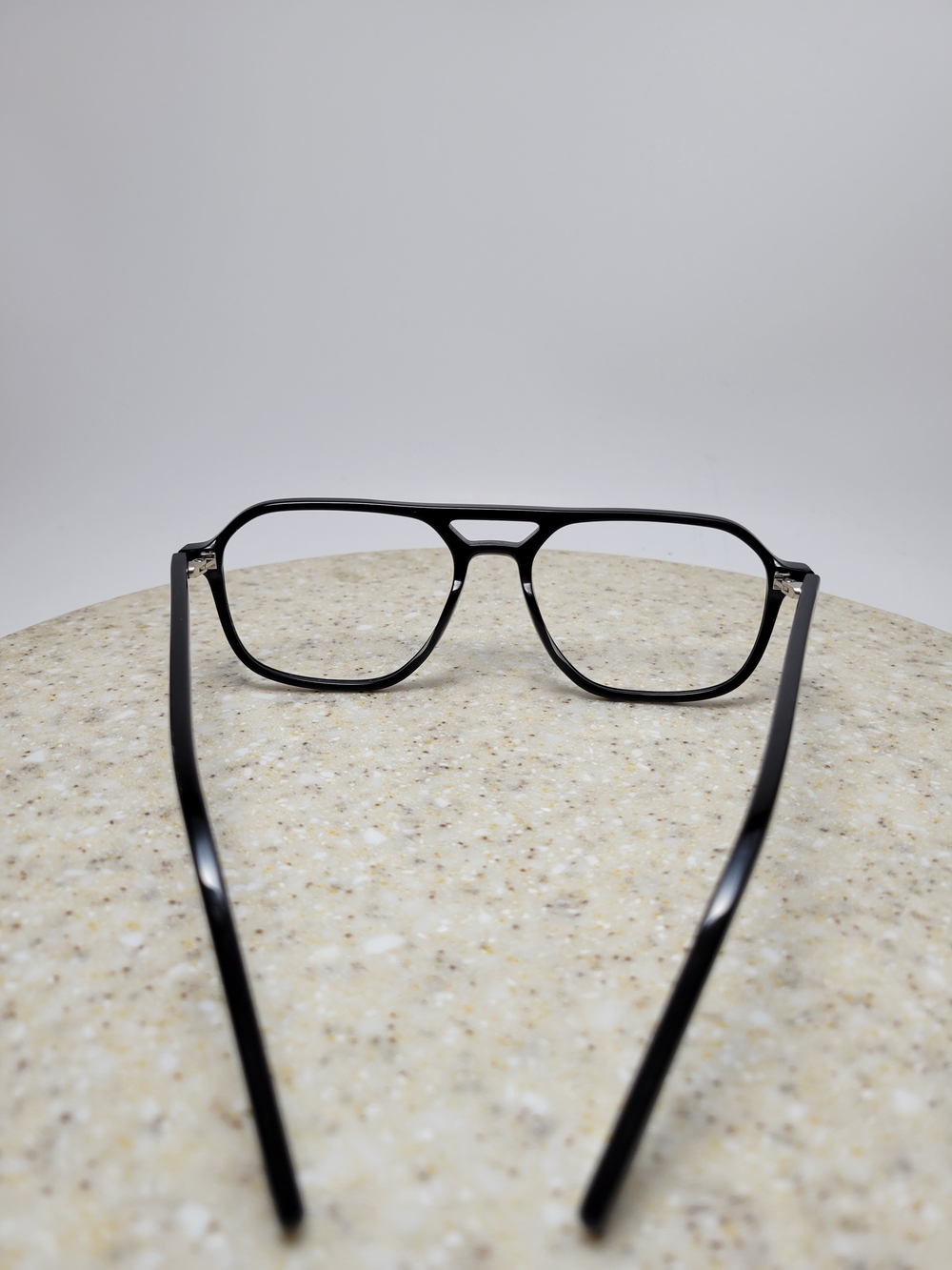 DI VALDI Black Hand-Made Frame Eyeglasses Temple
